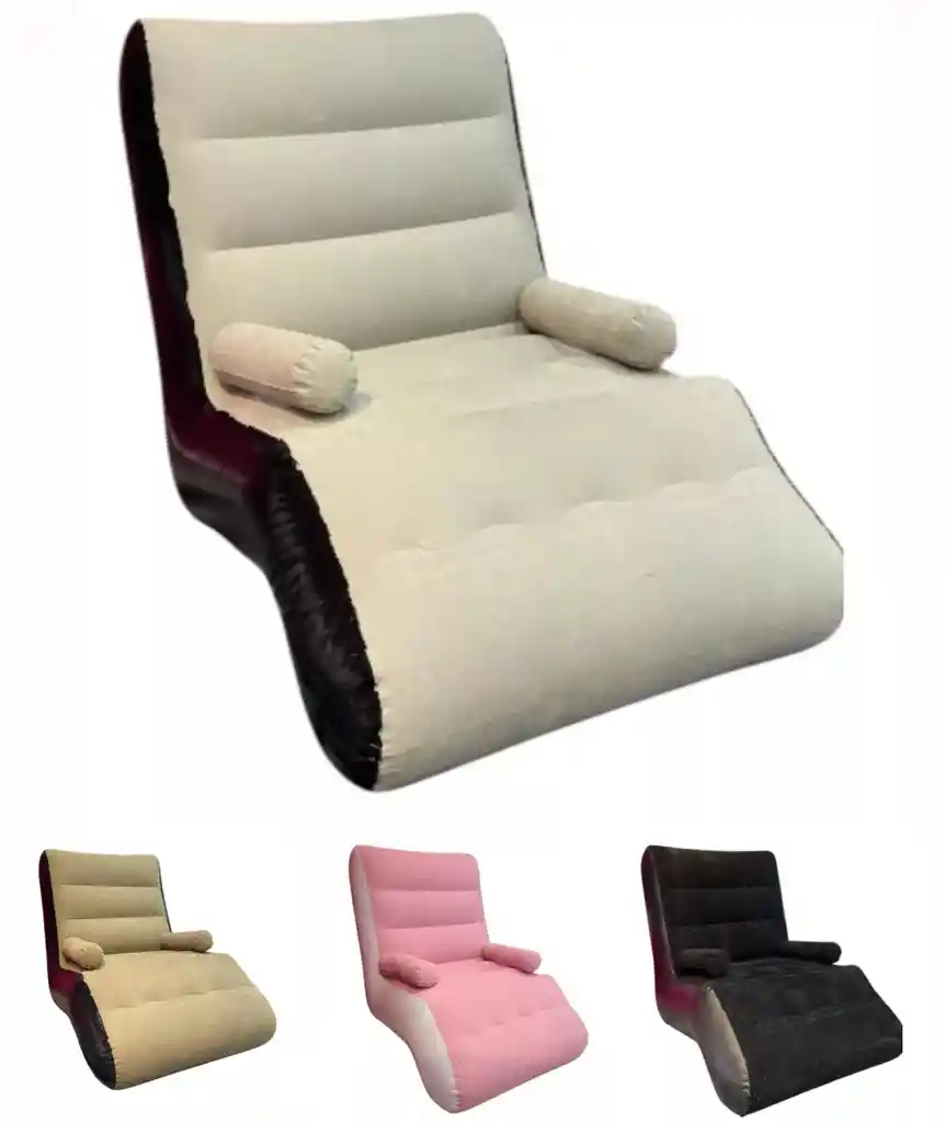 Sillón Sofá Inflable Ergonómico Con Reposa Brazos Portátil