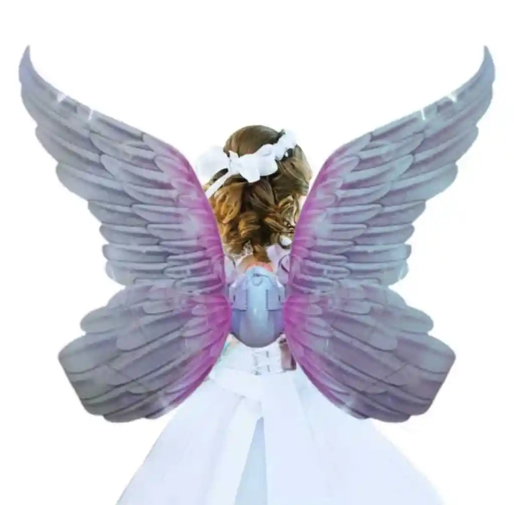 Alas De Ángel Con Movimiento Sonido Y Luces Led Para Niñas