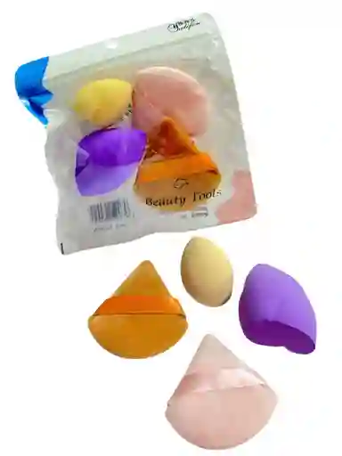 Kit De Borlas Y Beauty Blender X4 Unidades Ref 1666