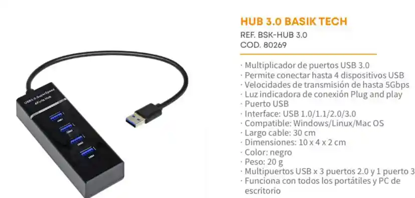 Hub Usb Basik Tech