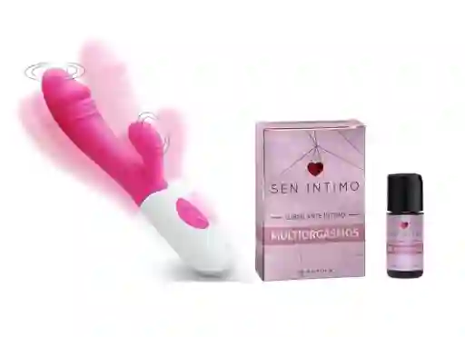 Kit Vibrador Punto G Recargable + Lubricante Multiorgamos Sen Intimo