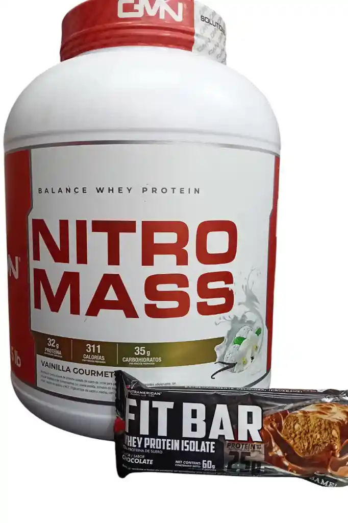 Nitro Mass 5 Lb + Barra De Proteina Fit Bar