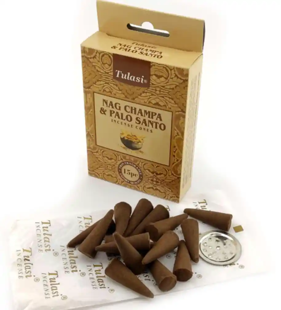 Incienso En Cono Tulasi Nag Champa Y Palo Santo