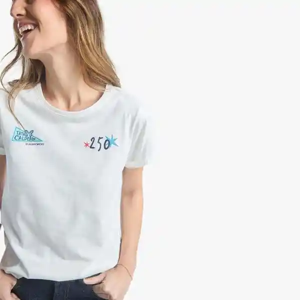 L / Camiseta Race Like A Girl - Marfil