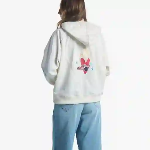 L / Buzo Corazón En Llamas - Marfil