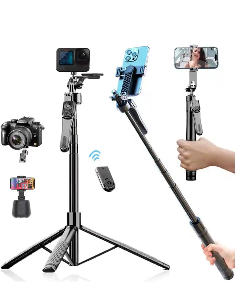 Tripode/selfie/gimba Profesional 215 Cm 3 En 1