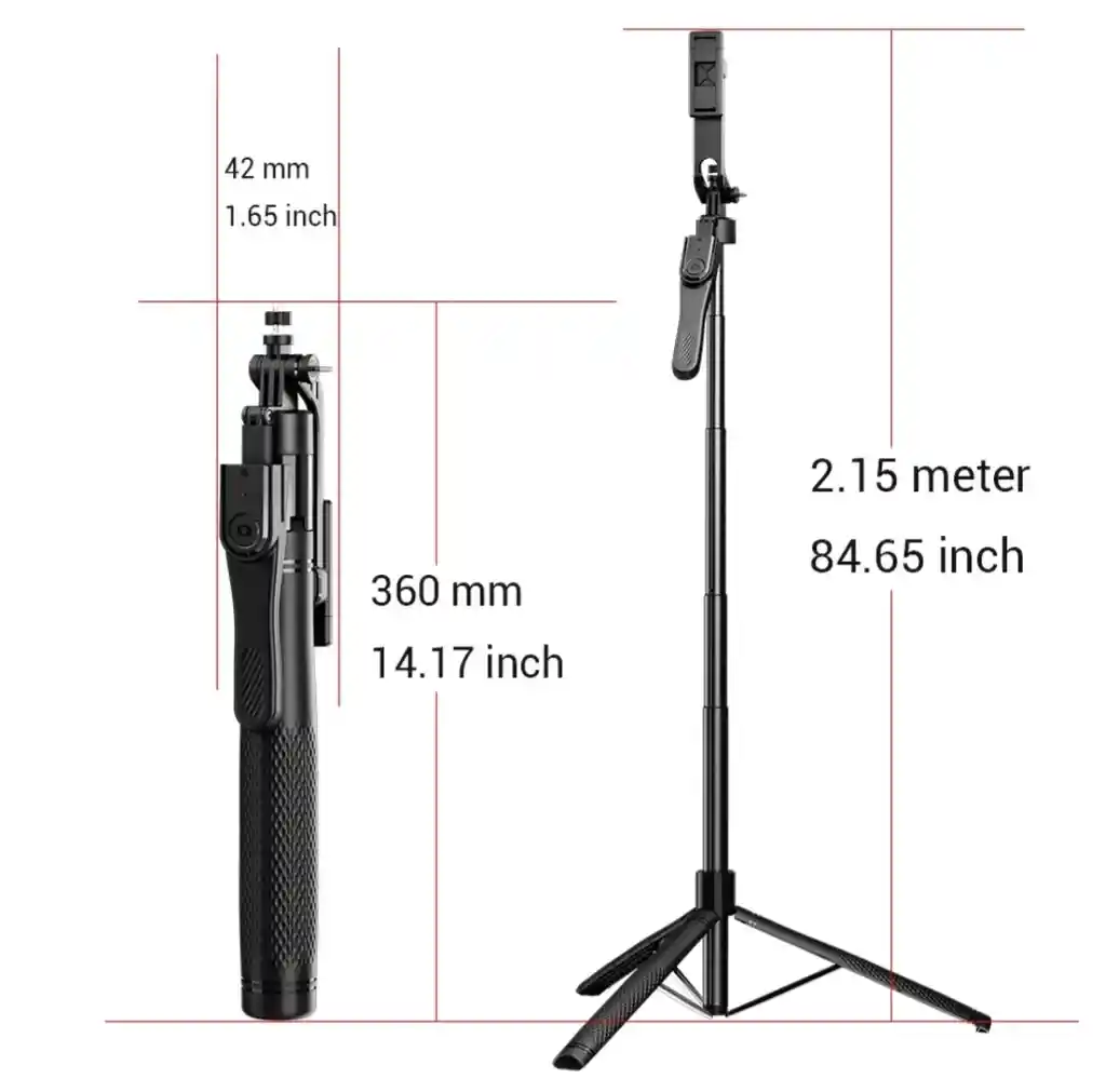 Tripode/selfie/gimba Profesional 215 Cm 3 En 1