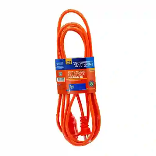 Extension Electrica Naranja 10mt Street Market 2x14 Awg