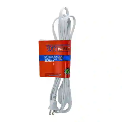 Extension Electrica Blanca 9ft (2.74mt) Street Market 14 Awg