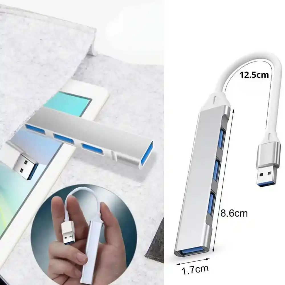 Adaptador Convertidor Multipuerto Usb 4 En 1 Hub Usb