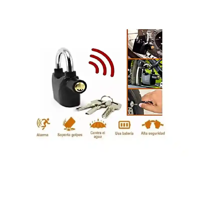 Candado Con Alarma Para Motos Y Bicicletas