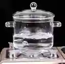 Olla De Vidrio Con Tapa 1.5 Litros Saludable De Borosilicato