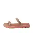 Sandalia Plana Camel Plata Talla 37