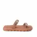 Sandalia Plana Camel Plata Talla 37