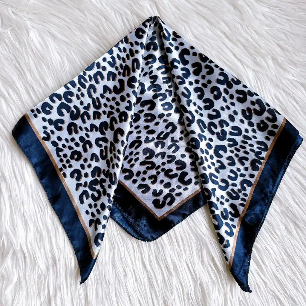 50 Cm - Satin Animal Print Azul