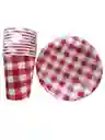 Vasos Y Platos Desechables Picnic Rojos Cuadros Decoracion Fiesta