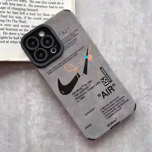 Forro Iphone 14 Pro Nike Gamusa (gris - Naranja)