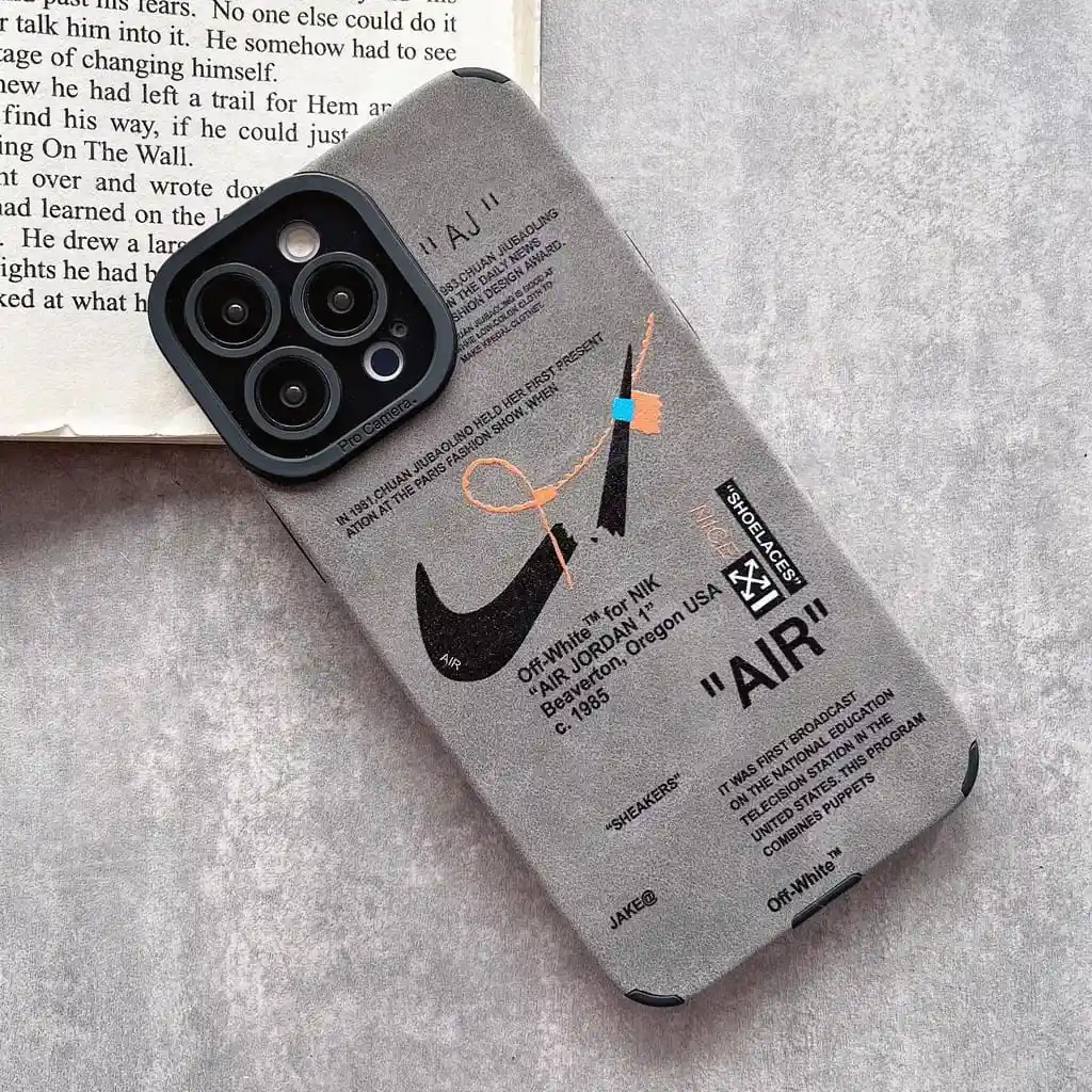 Forro Iphone 14 Pro Nike Gamusa (gris - Naranja)