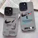 Forro Iphone 14 Pro Nike Gamusa (gris - Naranja)