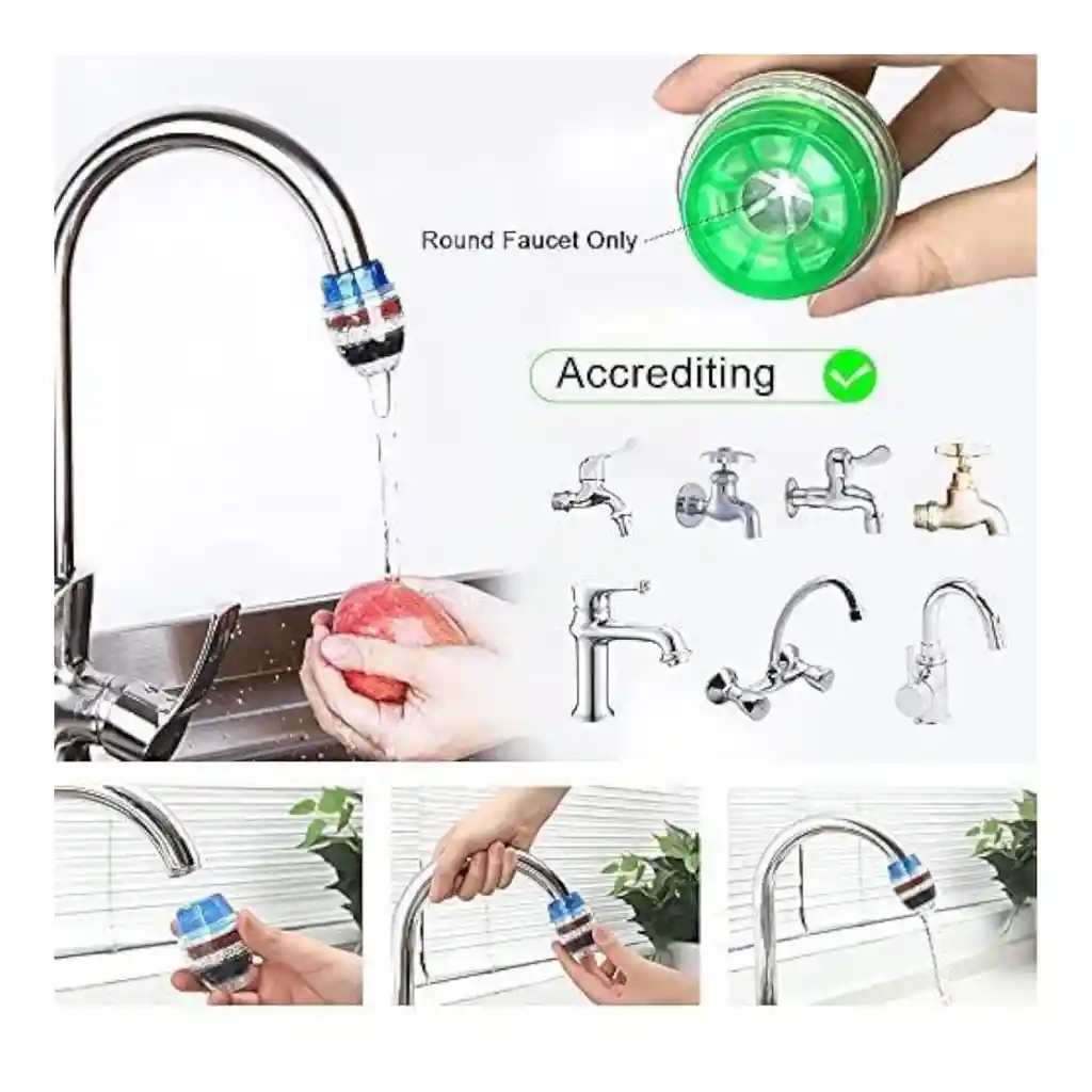 Filtro Purificador De Agua 3 Niveles Carbón Grifos Llave