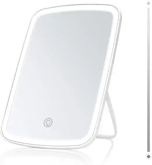 Espejo Con Luz Led Y Pantalla Tactil 3 Ajustes De Brillo Recargable Portatil Fk15d-40