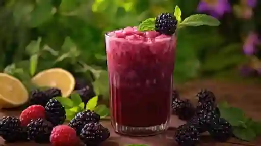 Jugo De Frutos Rojos En Agua