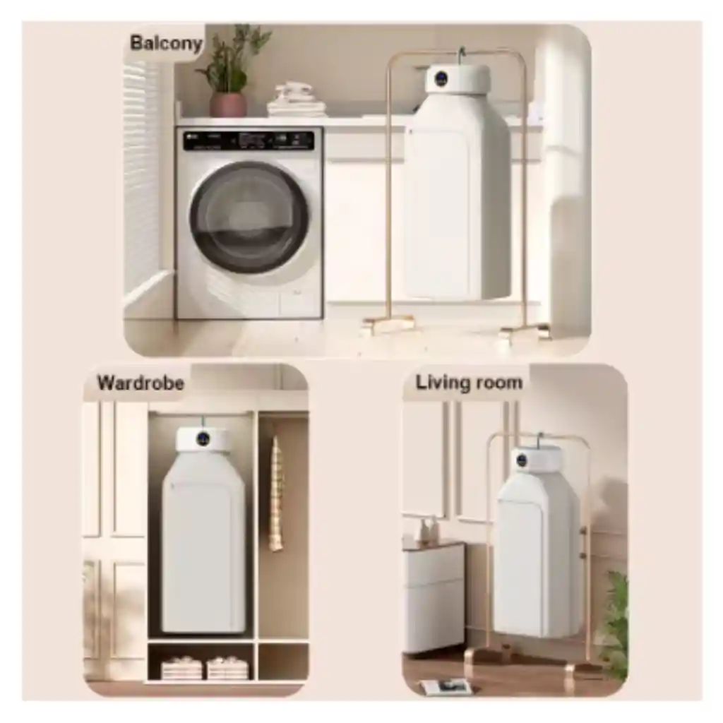 Secador De Ropa Portátil Con Ventilador Y Temporizador Plegable