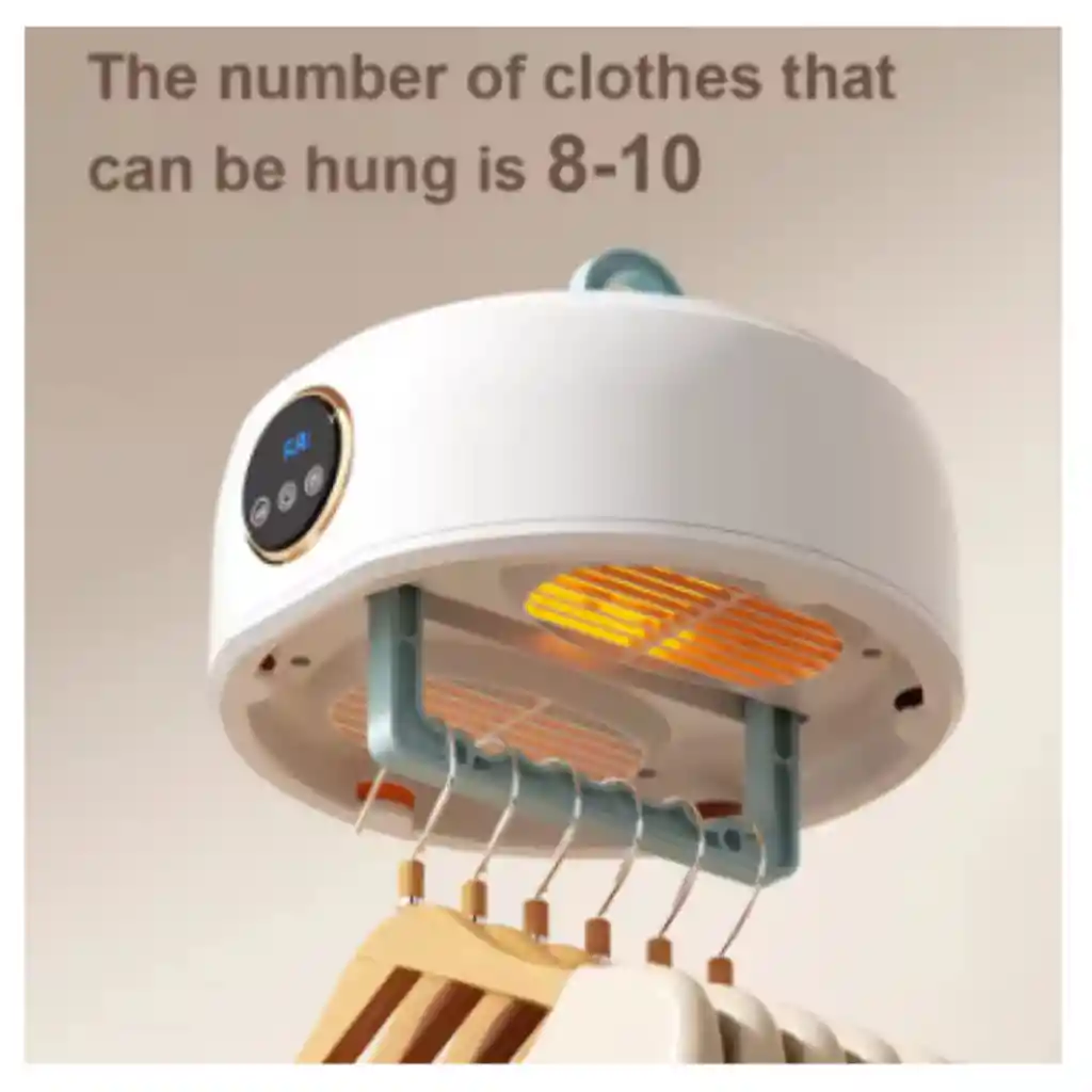 Secador De Ropa Portátil Con Ventilador Y Temporizador Plegable