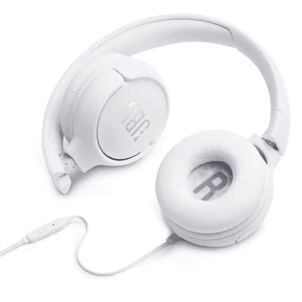 Audífonos Over-ear Jbl Tune 500 Jblt500 Con Micrófono, Color Blanco.
