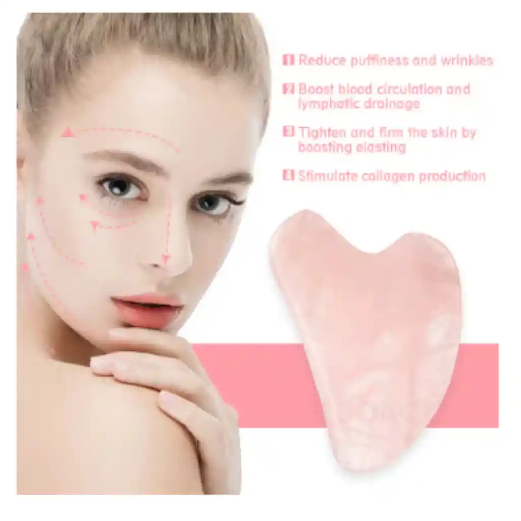 Rodillo Facial De Jade + Guasha – Masaje Relajante Y Reafirmante