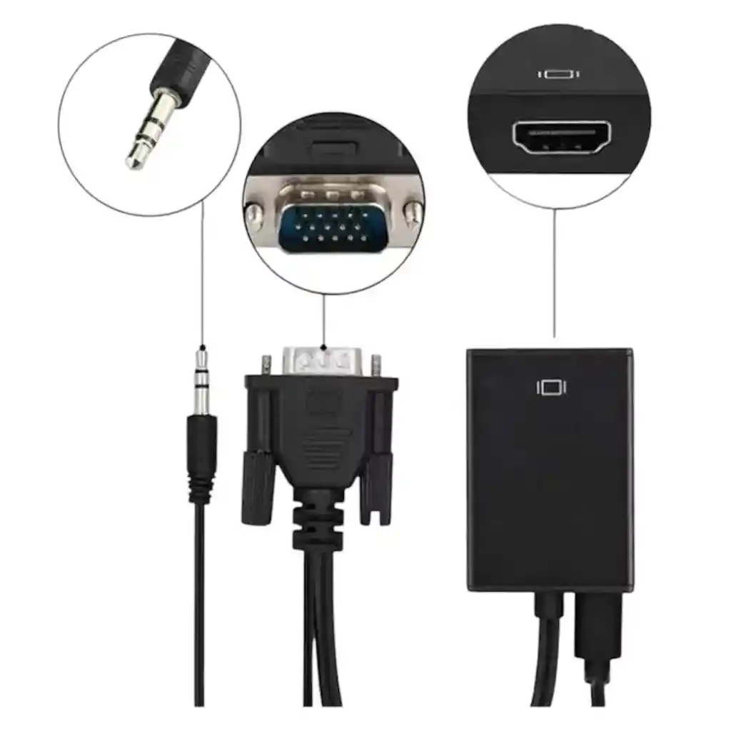 Convertidor Señal Hdmi A Vga Facil Y Rapido Con Usb