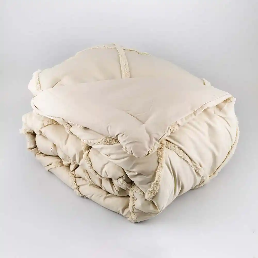 Edredon Expressions Selina Diamond Queen Beige 100% Poliester