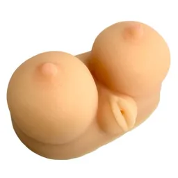 Masturbador Masculino Vagina Y Tetas 2 En 1 Ultrarealista Con Textura + Lubricante Neutro