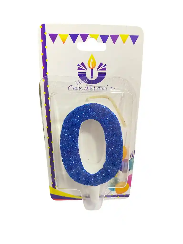 Vela Escarchada Numero 0 Azul