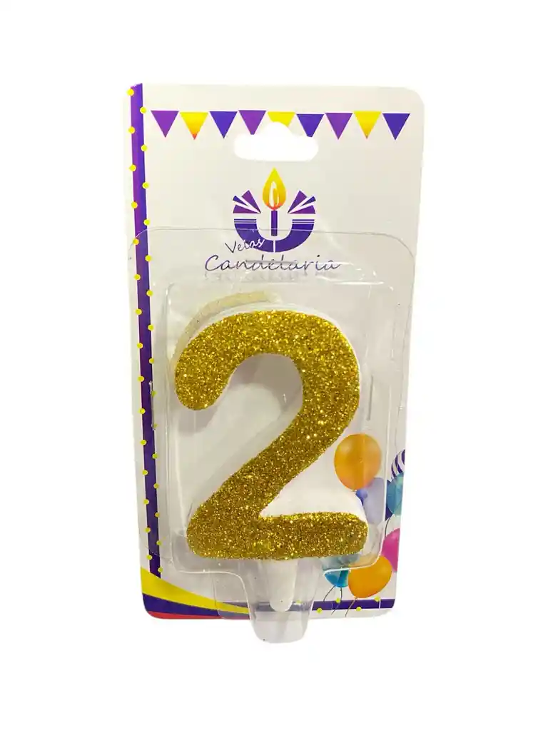 Vela Escarchada Numero 2 Dorada