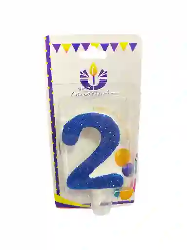 Vela Escarchada Numero 2 Azul
