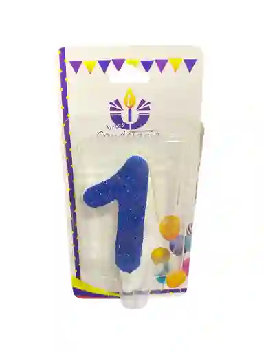 Vela Escarchada Numero 1 Azul