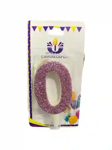 Vela Escarchada Numero 0 Oro Rosa