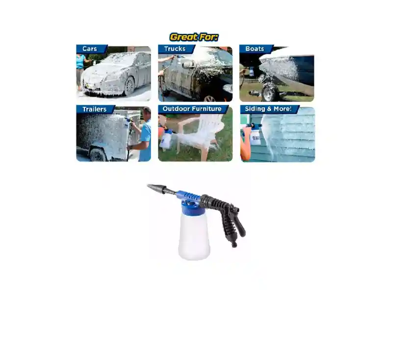 Pistola Lanza Espuma Pulverizadora Agua Autolavado Portatil