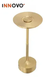 Lampara Led Elegante De Mesa Tactil 3 Tonos Dimeable Innovo Led Recargable Gold Edition