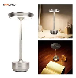 Lampara Led Elegante De Mesa Tactil 3 Tonos Dimeable Innovo Led Recargable
