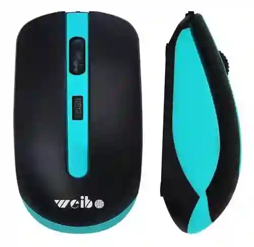 Mouse Óptico Inalámbrico Weibo Rf-4000 Color Negro Con Verde