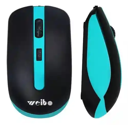 Mouse Óptico Inalámbrico Weibo Rf-4000 Color Negro Con Verde