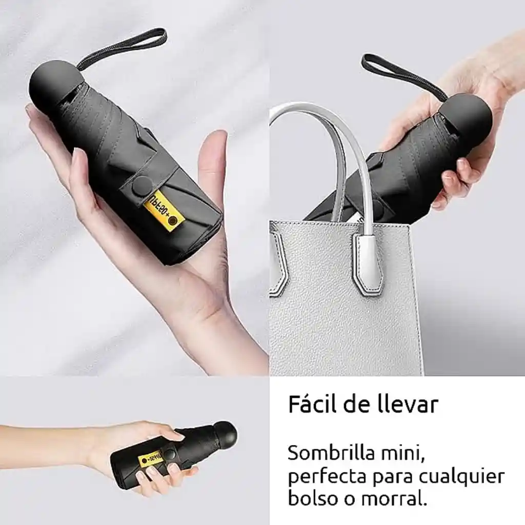 Sombrilla Mini Paraguas De Bolsillo Con Funda Y Filtro Uv