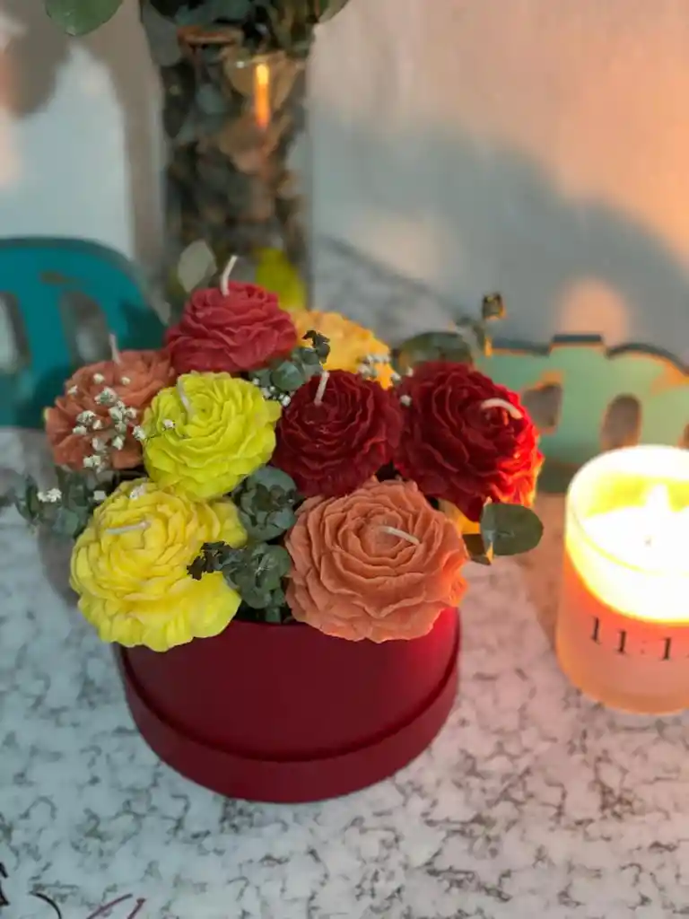 Bouquet Rosas Eternas En Velas