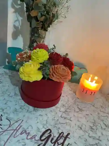 Bouquet Rosas Eternas En Velas