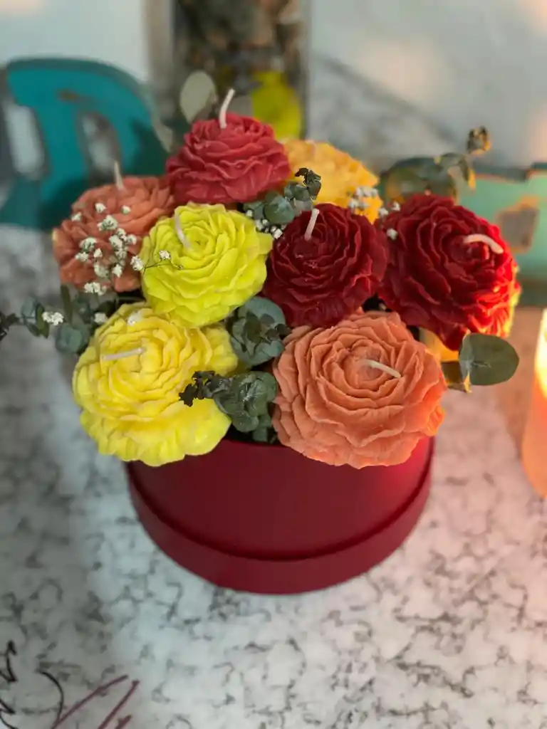 Bouquet Rosas Eternas En Velas