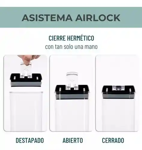 Recipientes Granos X5 Tamaños Organizador Comida Hermeticos