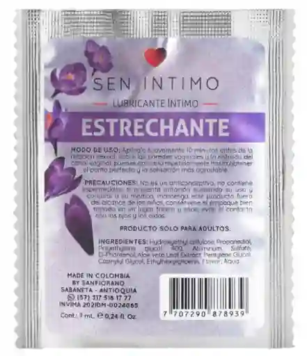 Lubricante Estrechante Sachet X 7 Ml