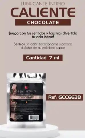 Lubricante Chocolate Sachet Sensación Caliente X 7 Ml